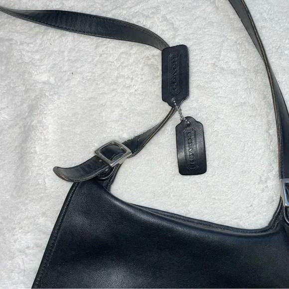 Coach Vintage Legacy Slim Saddle Crossbody Bag Charcoal Black Leather - Picture 5 of 5